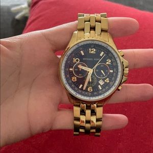 Gold Michael Kors Watch with Blue Face